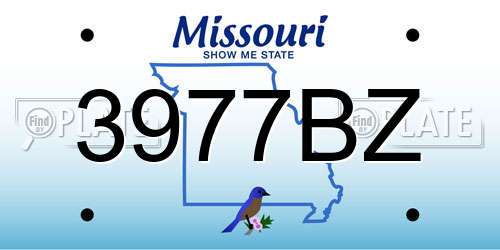 3977BZ Missouri License Plate