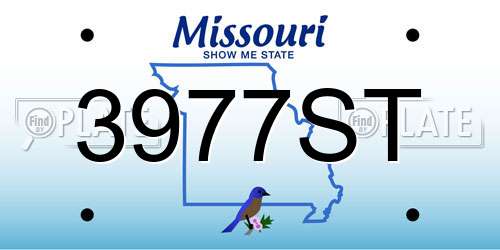 3977ST Missouri License Plate