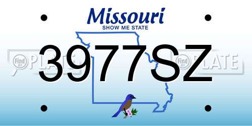 3977SZ Missouri License Plate