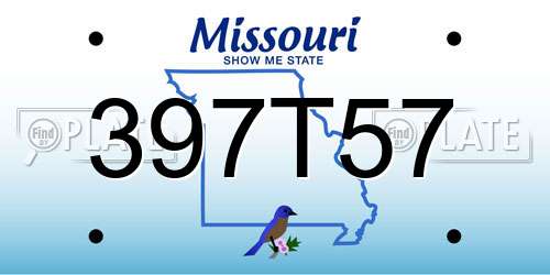 397T57 Missouri License Plate