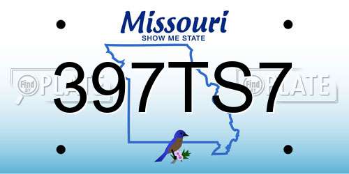 397TS7 Missouri License Plate