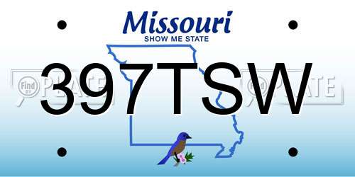 397TSW Missouri License Plate