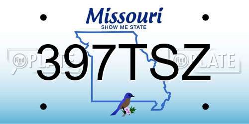 397TSZ Missouri License Plate