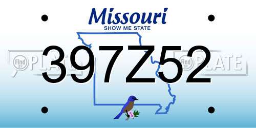 397Z52 Missouri License Plate