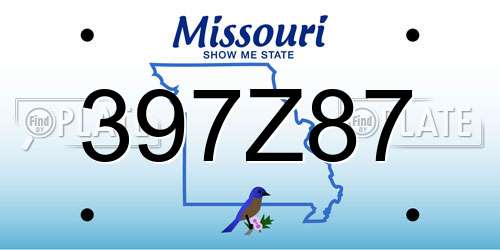 397Z87 Missouri License Plate