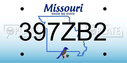 397ZB2 Missouri License Plate