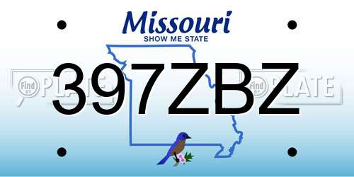 397ZBZ Missouri License Plate
