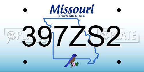 397ZS2 Missouri License Plate