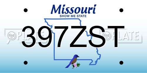 397ZST Missouri License Plate