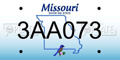 3AA073 Missouri License Plate