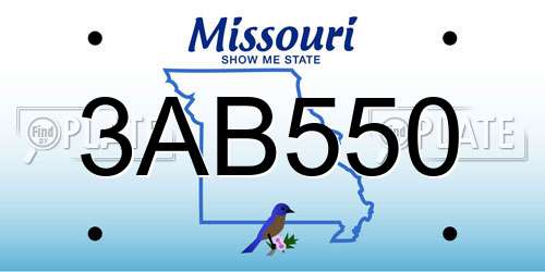 3AB550 Missouri License Plate