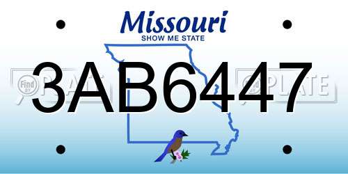 3AB6447 Missouri License Plate