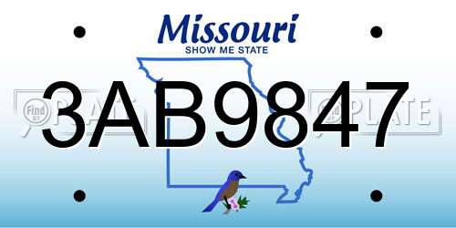 3AB9847 Missouri License Plate