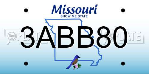 3ABB80 Missouri License Plate