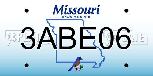 3ABE06 Missouri License Plate