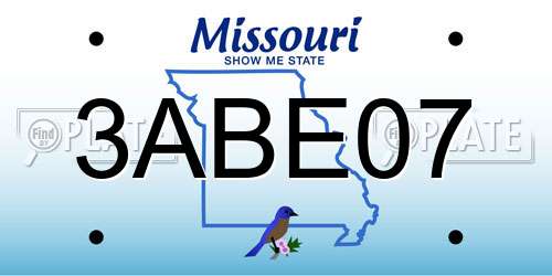 3ABE07 Missouri License Plate