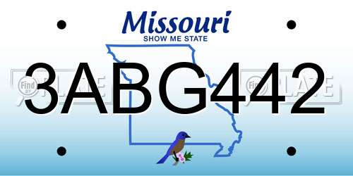 3ABG442 Missouri License Plate