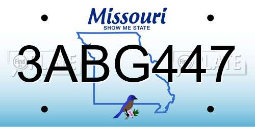 3ABG447 Missouri License Plate