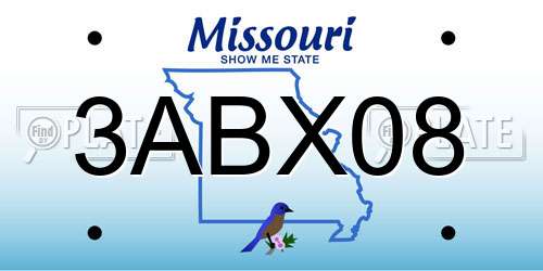 3ABX08 Missouri License Plate