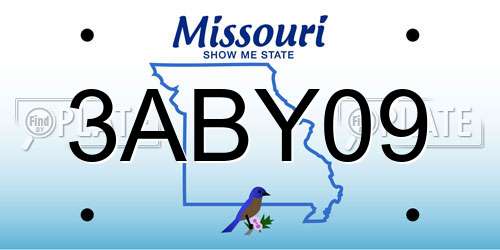 3ABY09 Missouri License Plate