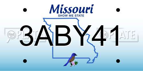 3ABY41 Missouri License Plate