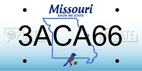 3ACA66 Missouri License Plate