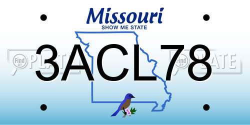3ACL78 Missouri License Plate