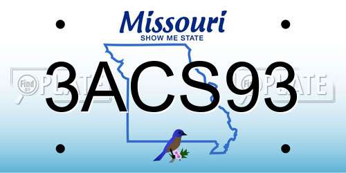 3ACS93 Missouri License Plate