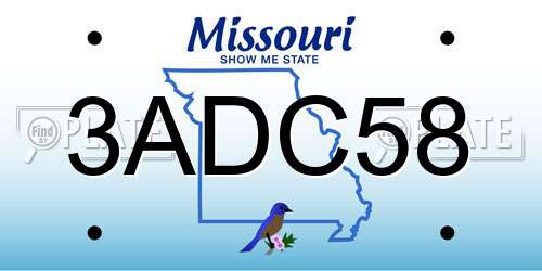 3ADC58 Missouri License Plate