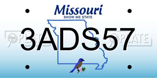 3ADS57 Missouri License Plate