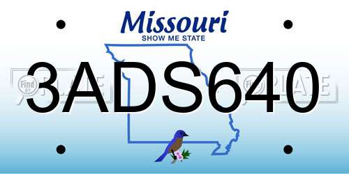 3ADS640 Missouri License Plate