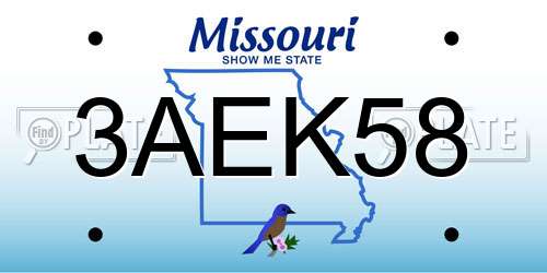 3AEK58 Missouri License Plate