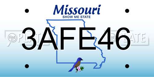 3AFE46 Missouri License Plate