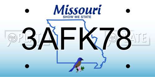 3AFK78 Missouri License Plate