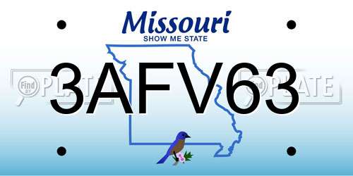 3AFV63 Missouri License Plate