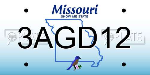3AGD12 Missouri License Plate