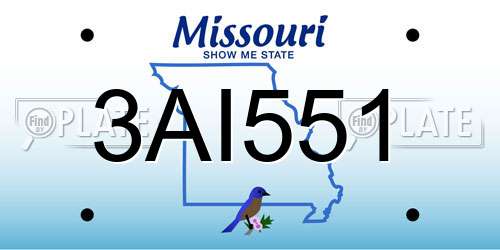 3AI551 Missouri License Plate