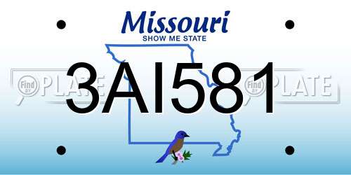 3AI581 Missouri License Plate