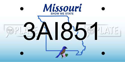 3AI851 Missouri License Plate
