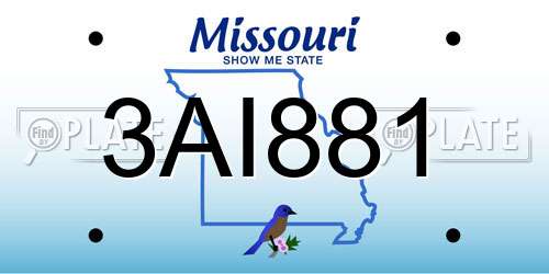 3AI881 Missouri License Plate