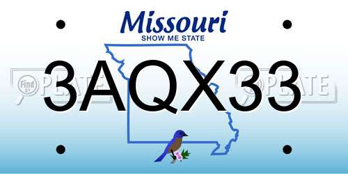 3AQX33 Missouri License Plate