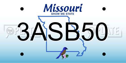 3ASB50 Missouri License Plate