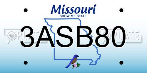 3ASB80 Missouri License Plate