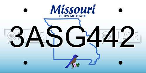 3ASG442 Missouri License Plate