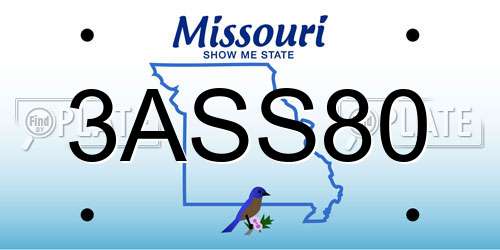 3ASS80 Missouri License Plate