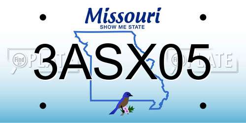 3ASX05 Missouri License Plate