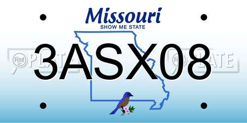 3ASX08 Missouri License Plate