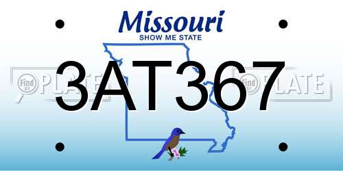 3AT367 Missouri License Plate