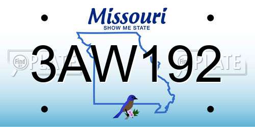 3AW192 Missouri License Plate