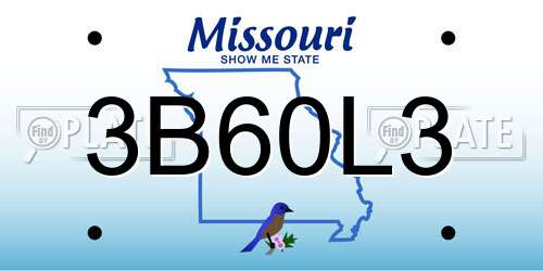 3B60L3 Missouri License Plate